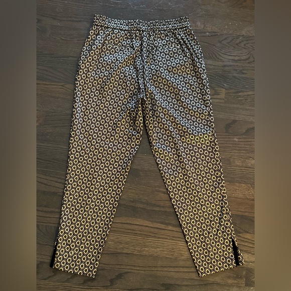 Anthropologie Larkin Gold Jacquard pull-on Trousers, High Waist, Small - Picture 2 of 7